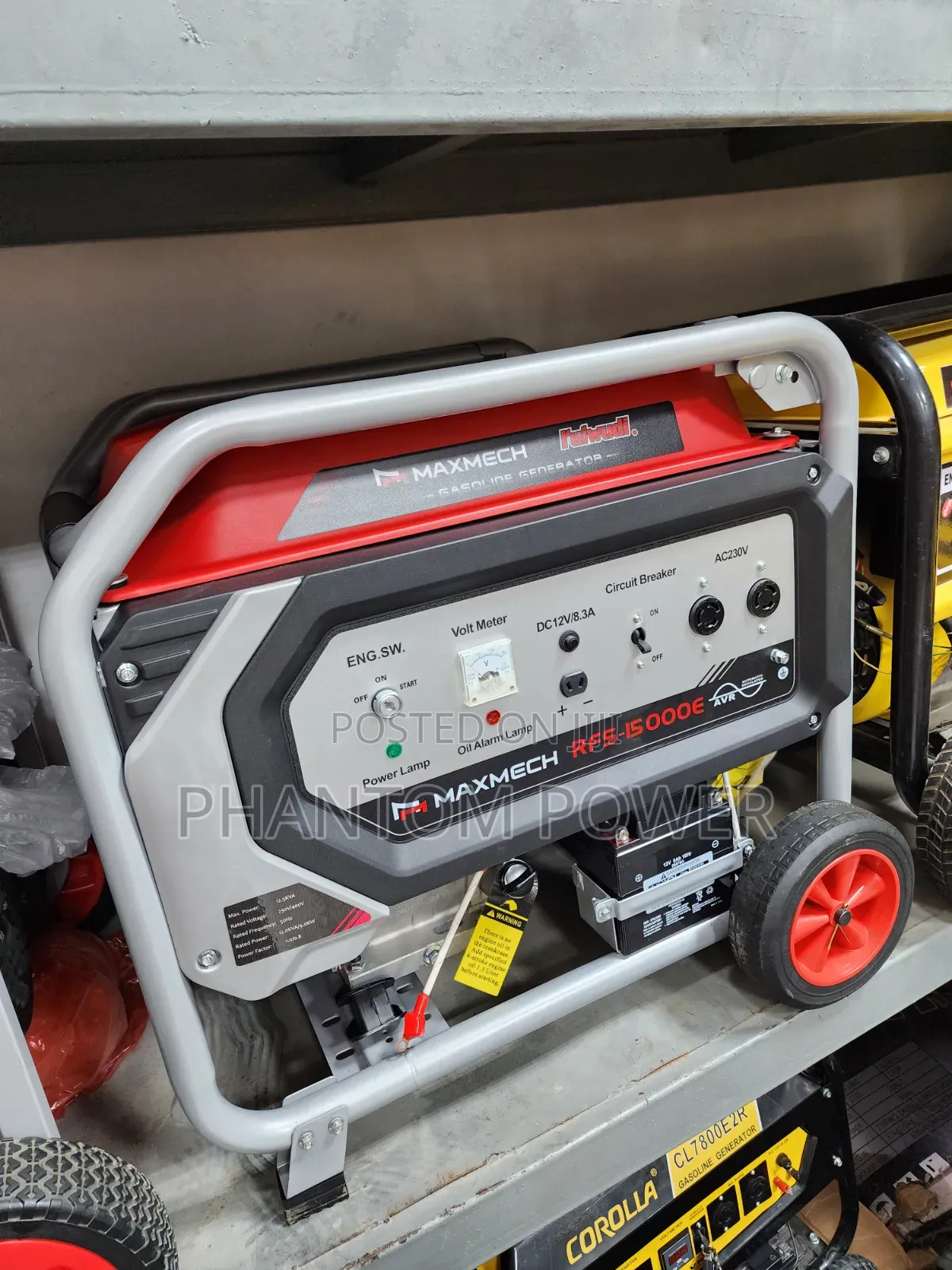 Maxmech RFS15000E 12/12.5kva 100% Copper Coil Petrol Generator Set