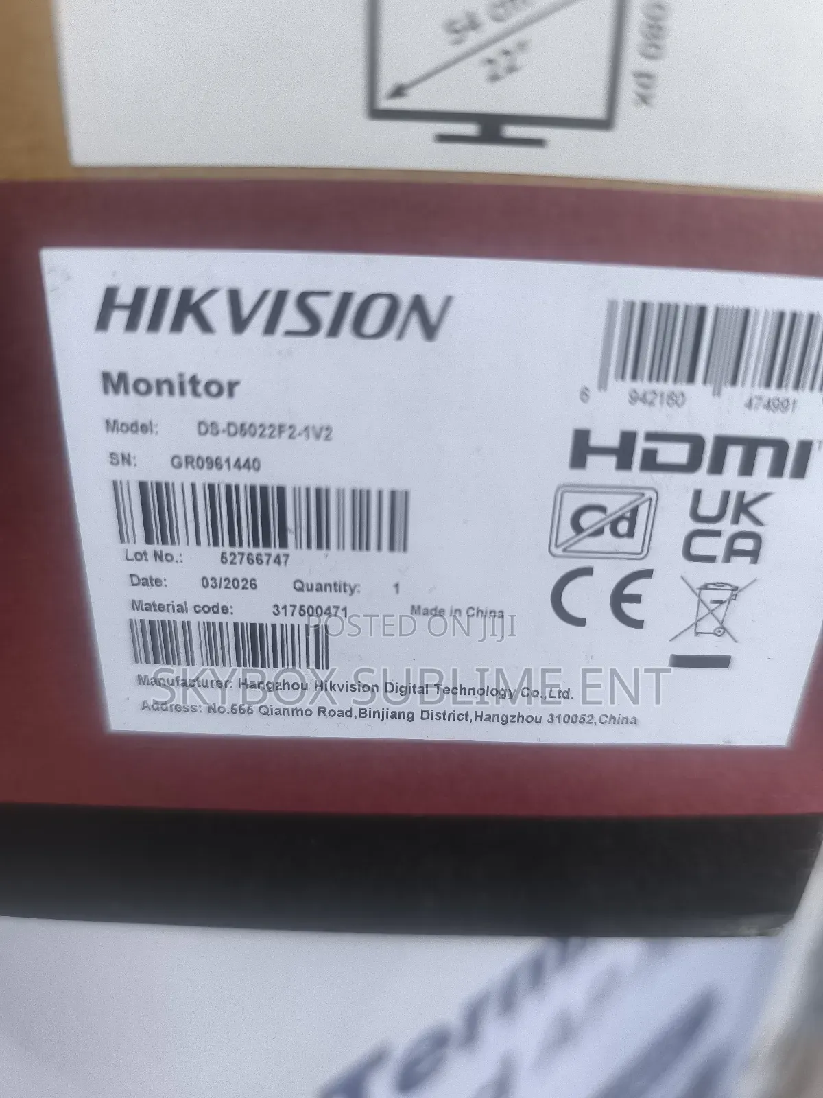 Hikvision 22" Monitor