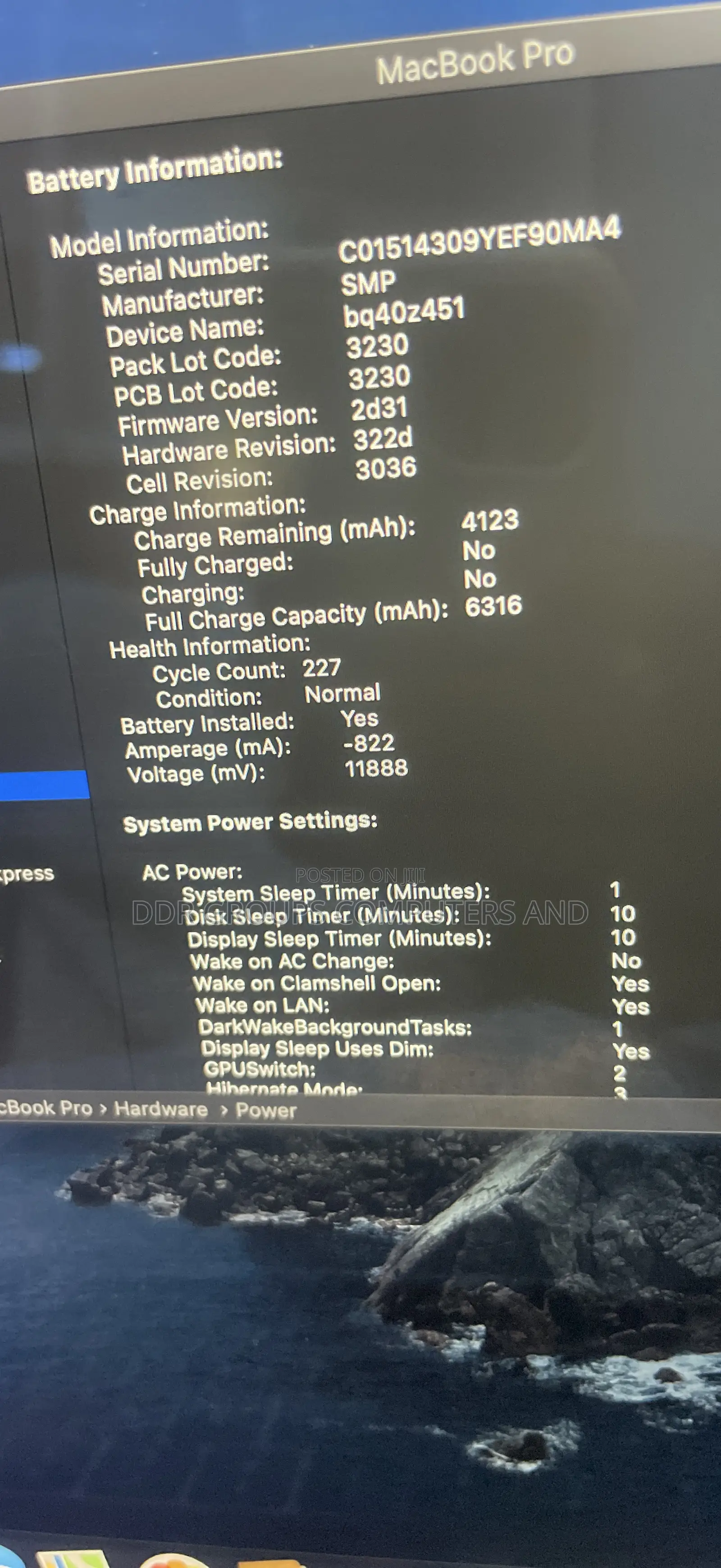 Laptop Apple MacBook Pro 2019 16GB Intel Core i7 SSD 256GB