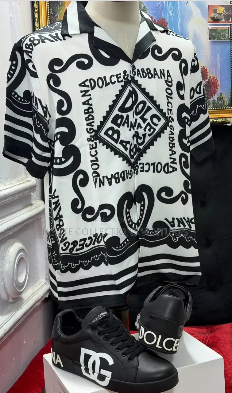 *High Quality Luxury D G Slick Shirt Sneakers Combo Available Now