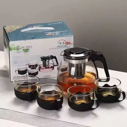 4 Pieces Heat Resistant Glass Tea Cup + Jug
