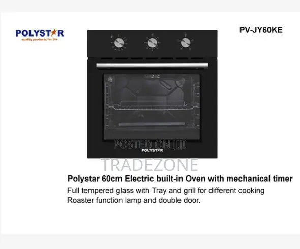 Polystar 60CM Tempered Glass Electric Built-in Oven + Chicken Roaster