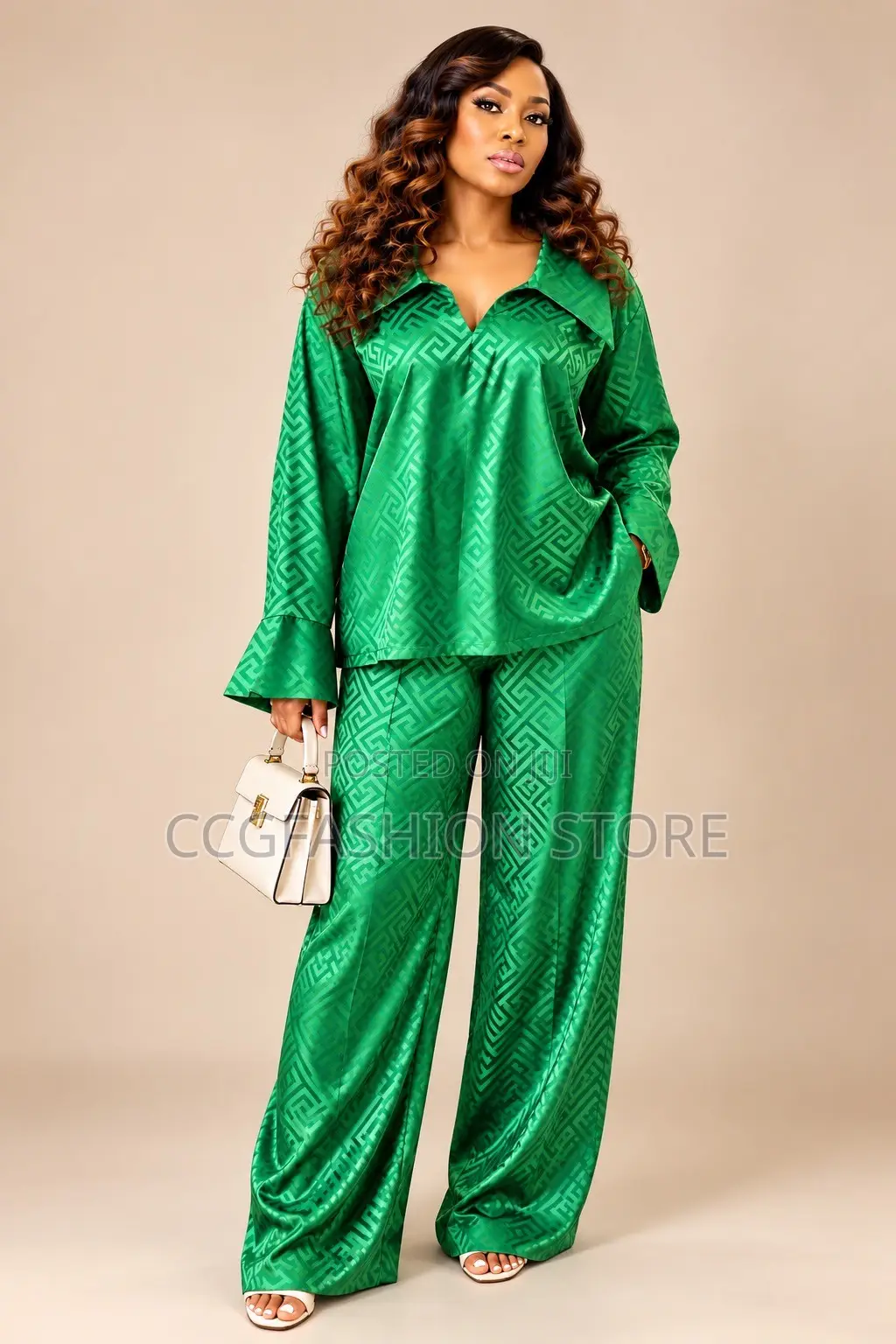 Green Color Trouser and Top Set