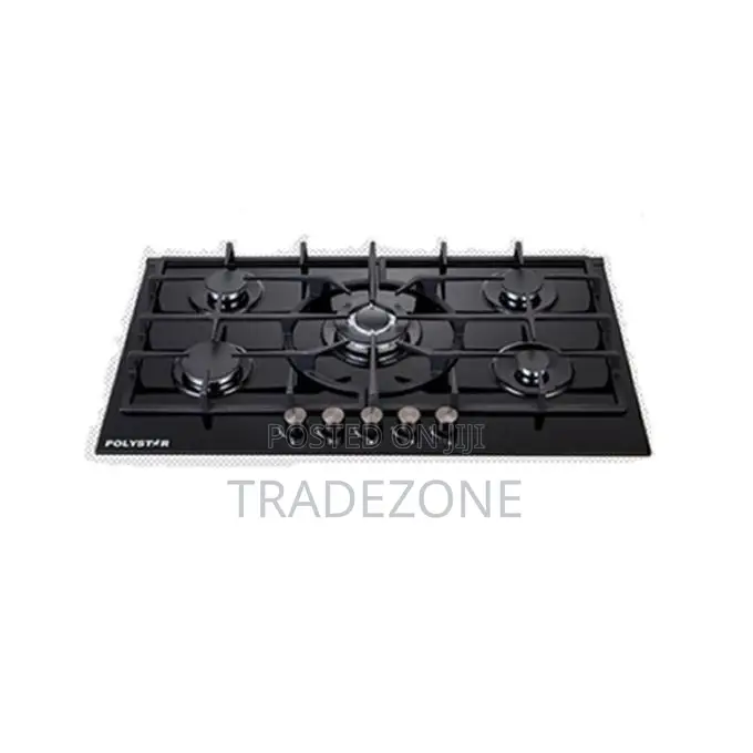Polystar 5-Burner Built-in Gas Hob Tempered Glass | PV-JYBA5AG