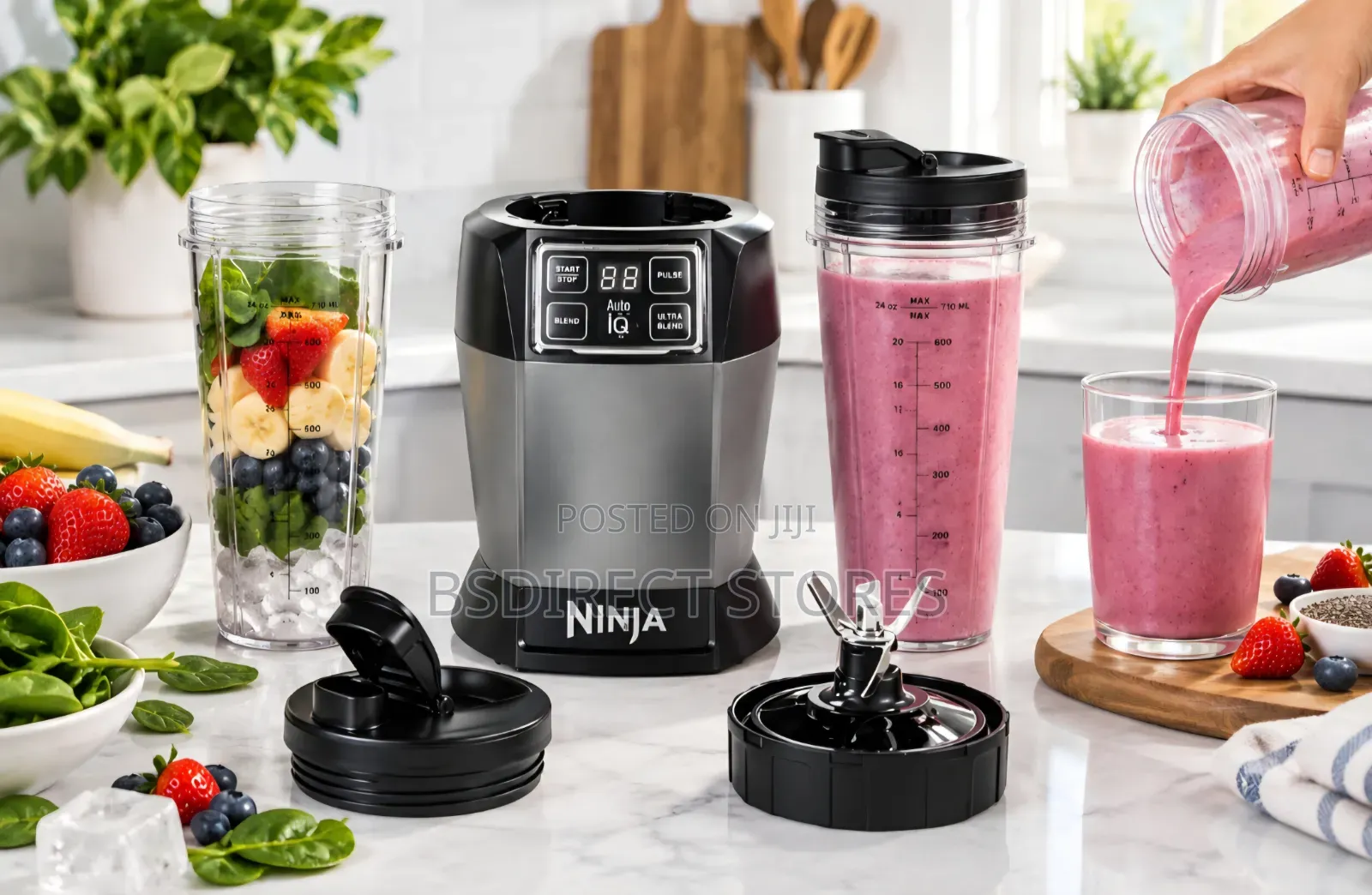 Ninja Personal Blender With Auto-Iq - BN495UK 2 X 700ml Cups