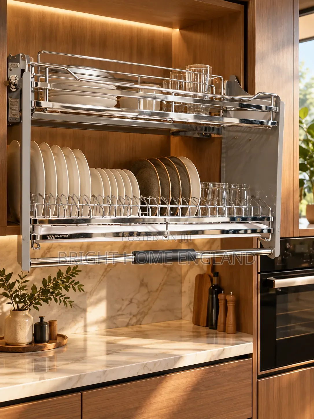 This Is a Luxury Pull-Down Kitchen Cabinet Dish Rack—also Calle