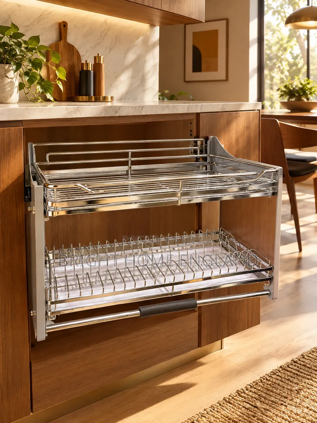 This Is a Luxury Pull-Down Kitchen Cabinet Dish Rack—also Calle
