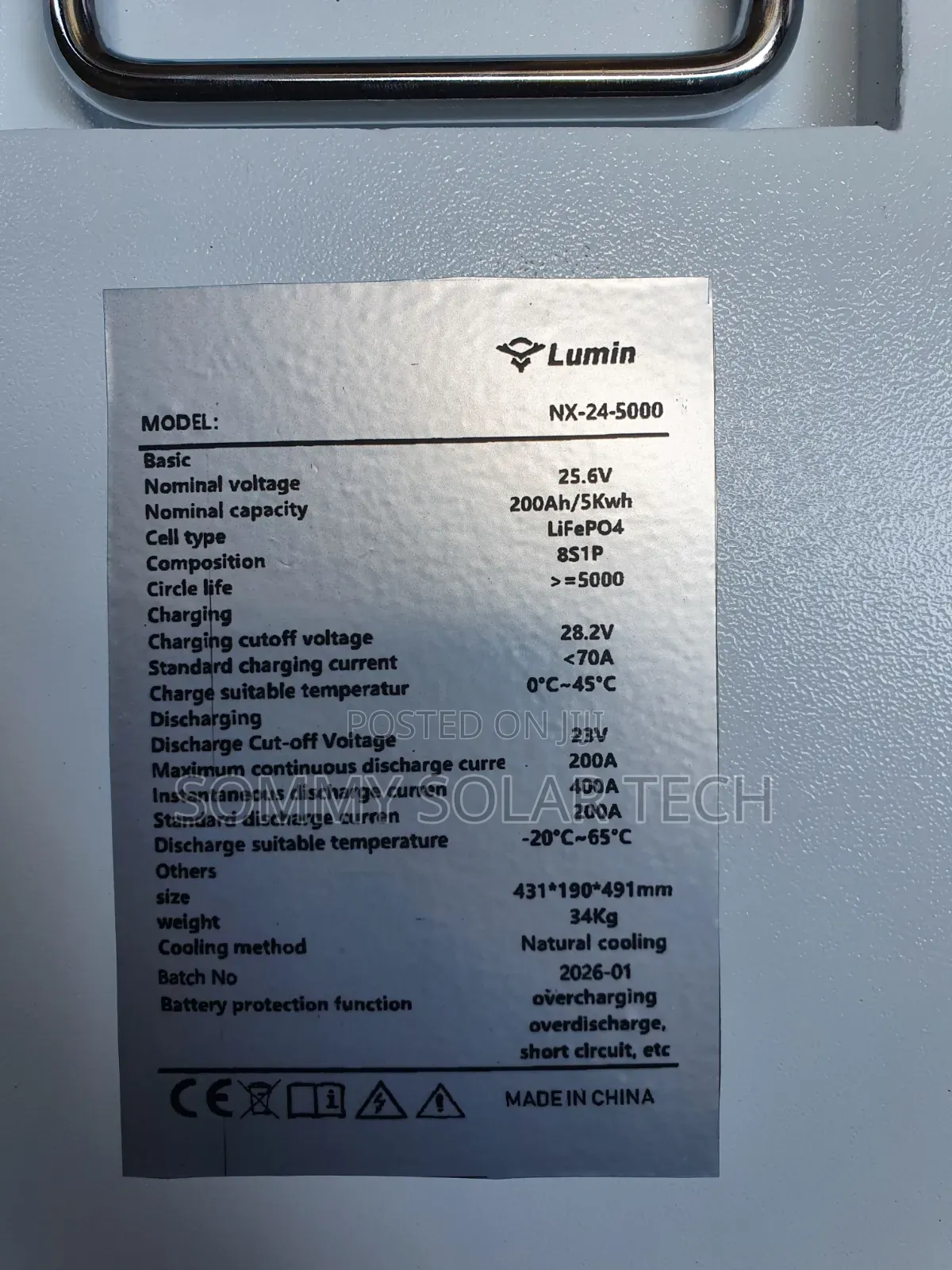 Lumin Lithium Ion Battery 5kwh 25.6v