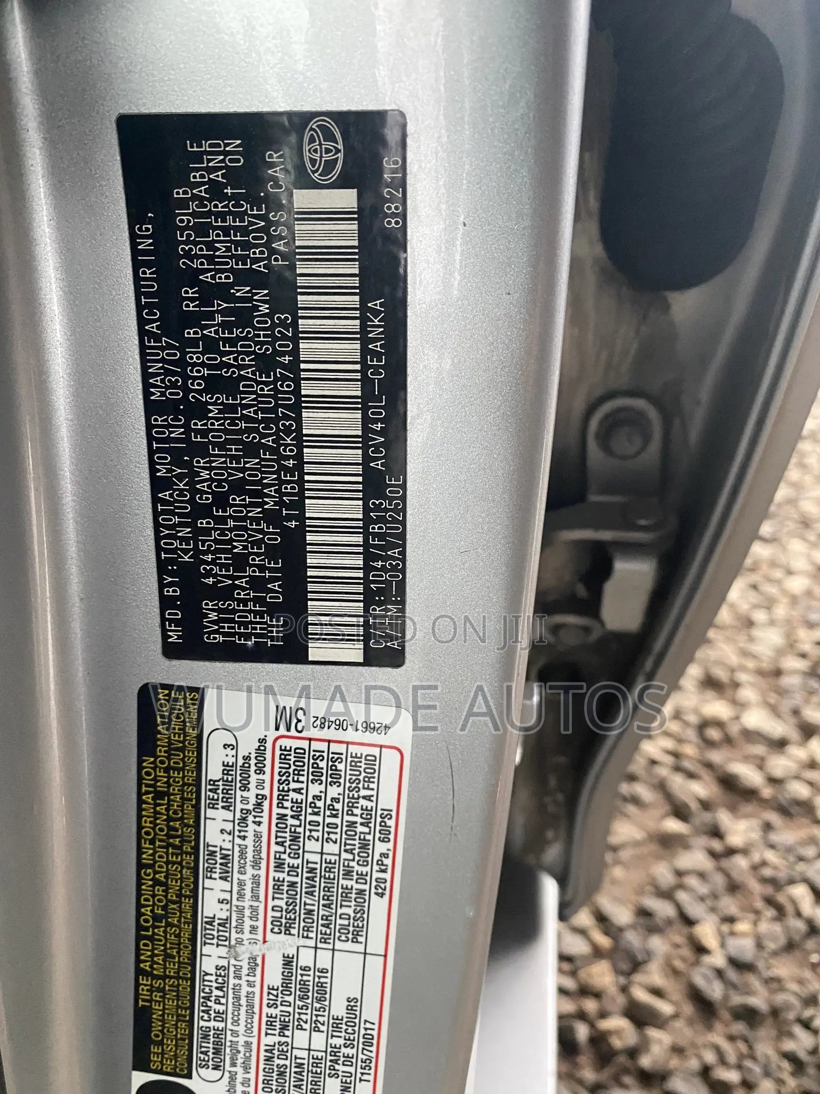 Toyota Camry 2.4 LE 2008 Silver