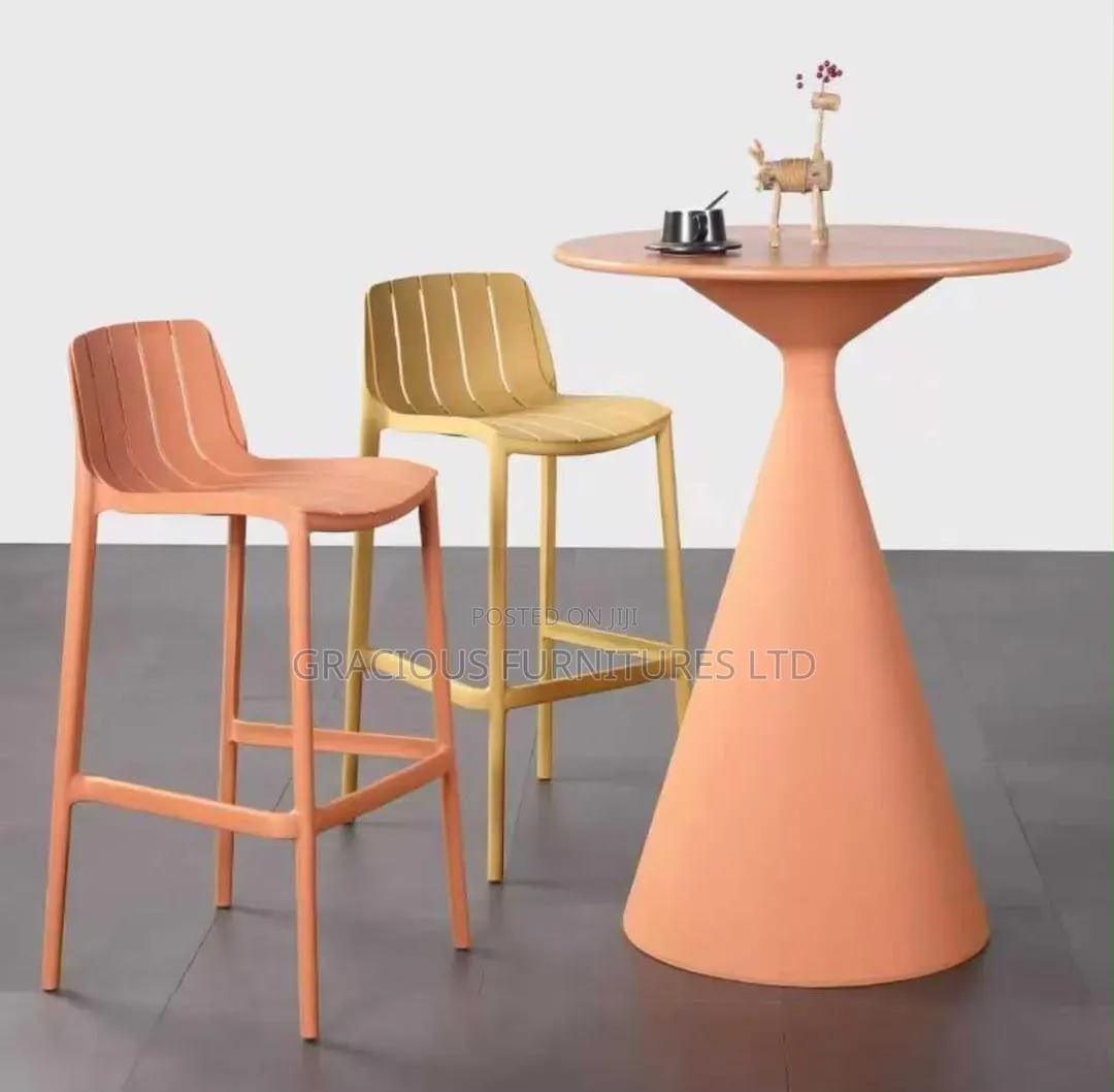 Original Plastic Bar Table( Metal Top) With 2 High Barstool