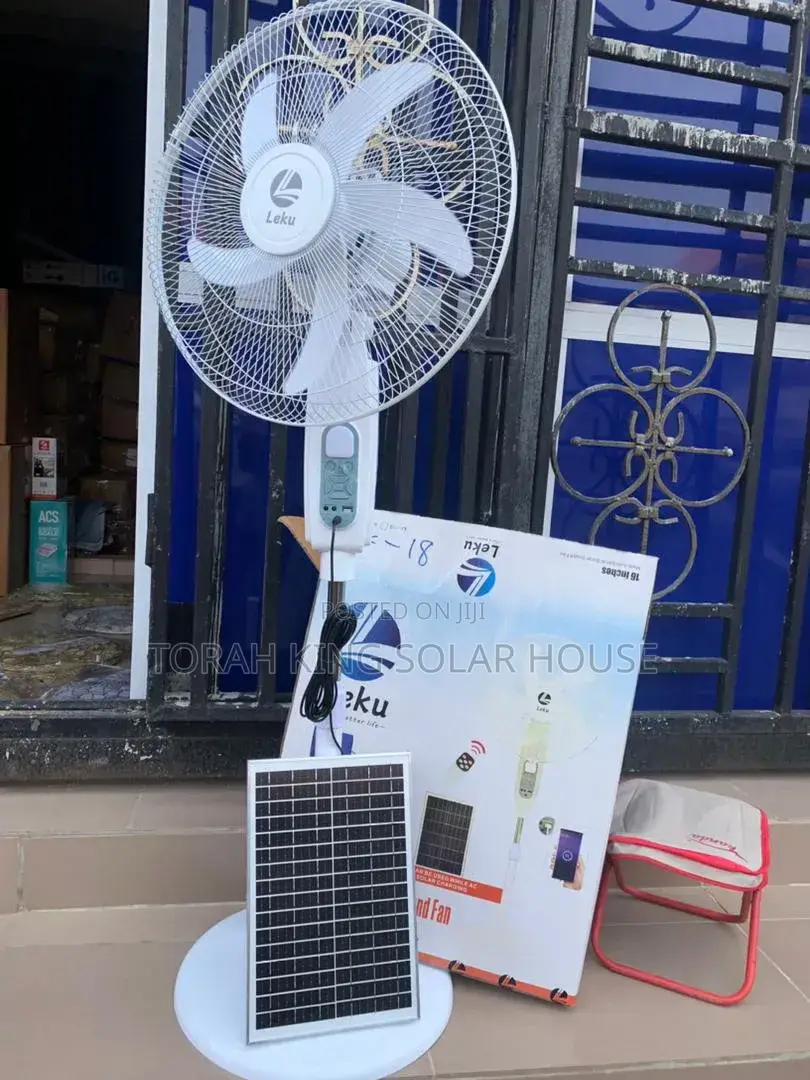 Leku Solar Fan 18 Inches With Bluetooth Speaker