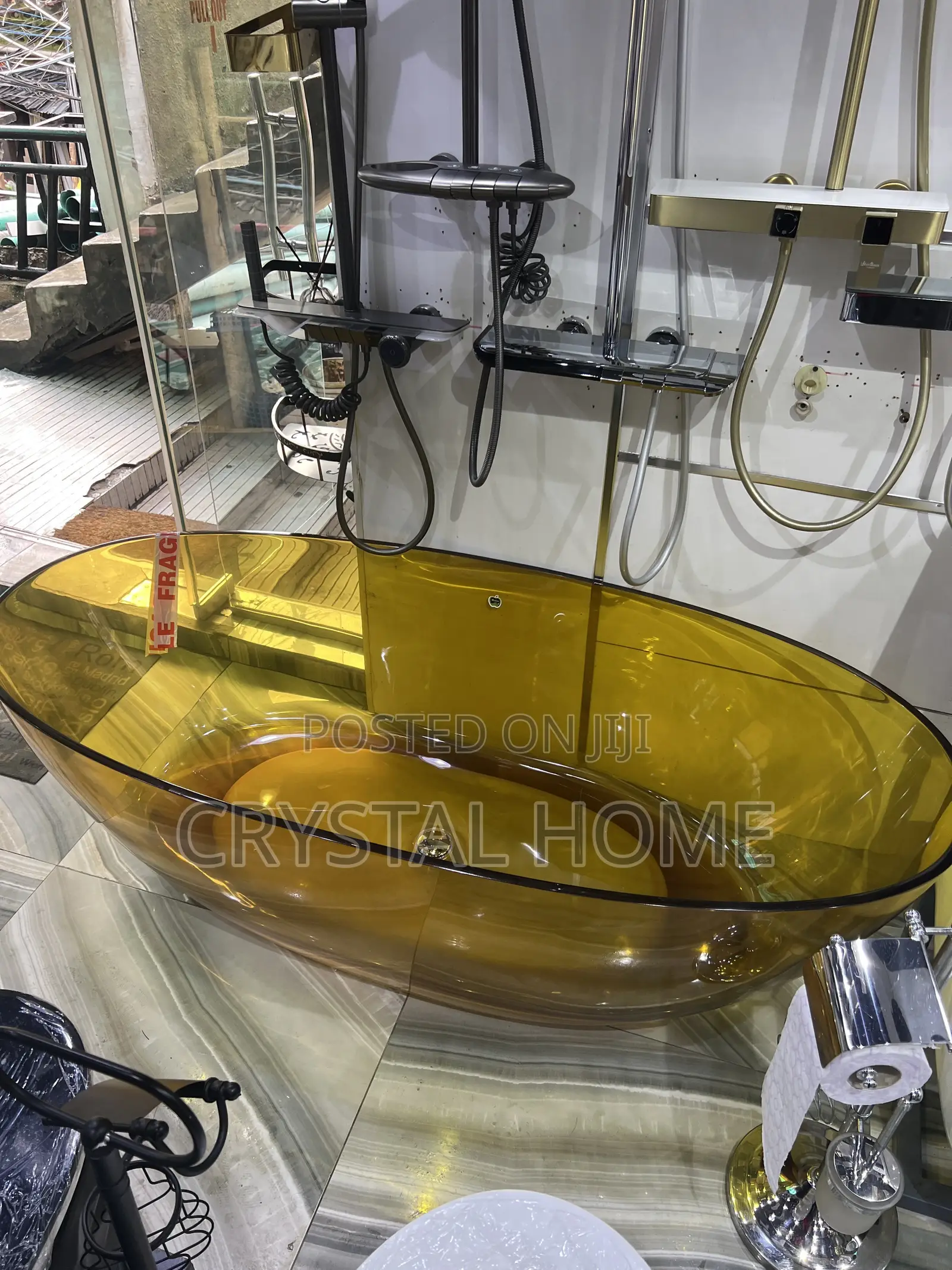 Transparent Bathtub Egg Shape