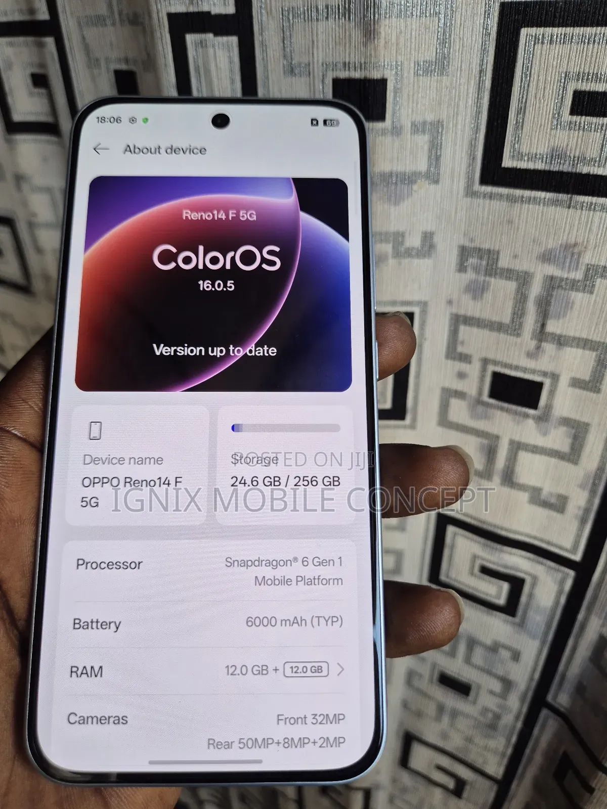 Oppo Reno14 F 256 GB Graphite