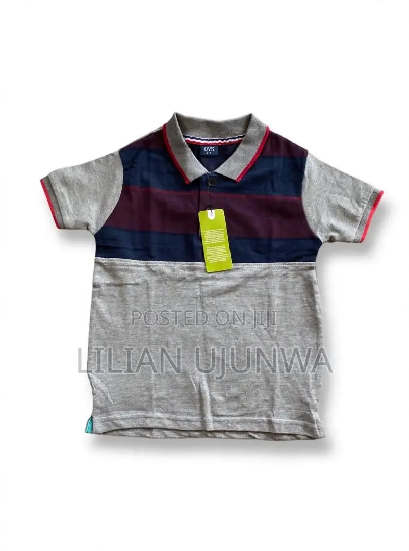 Boys Quality Polo Top Olive/Navy - Age 5/6 7/8yrs