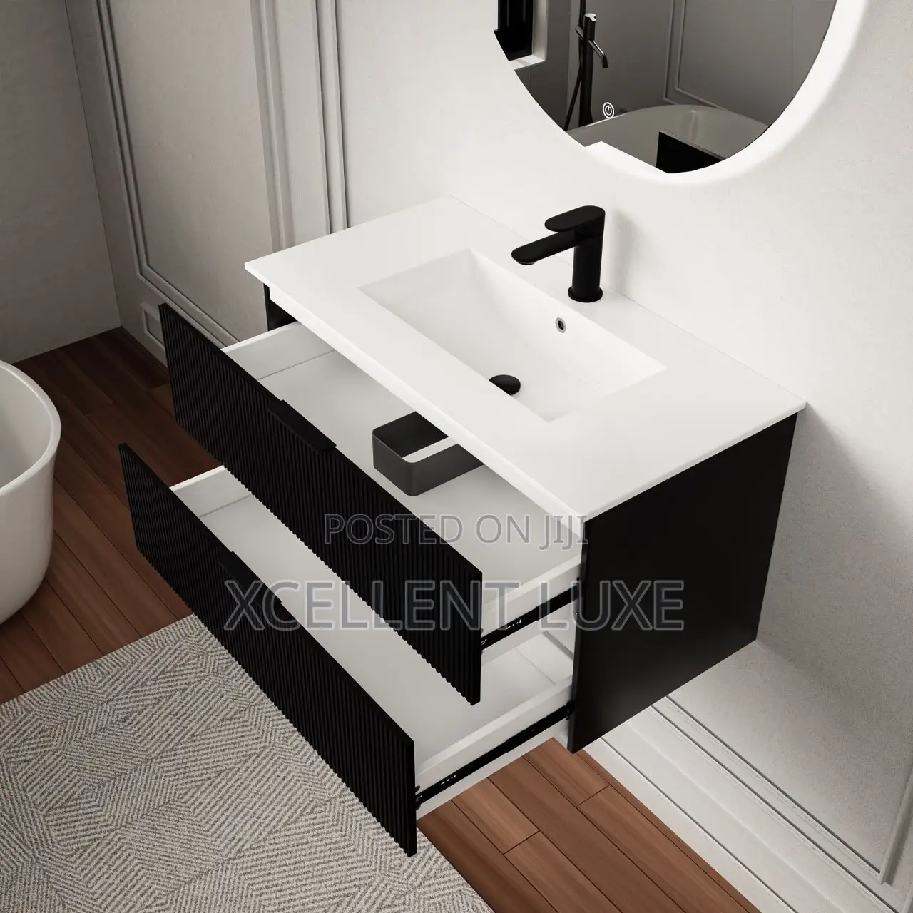 Suspended Bathroom Cabinet Vanity Made With High Density Celuka PVC.