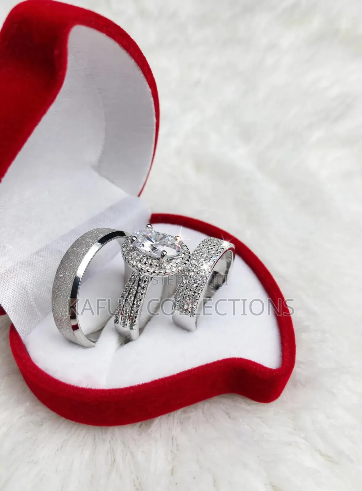 Non-Fading Zirconia and Steel Couple's Ring Set