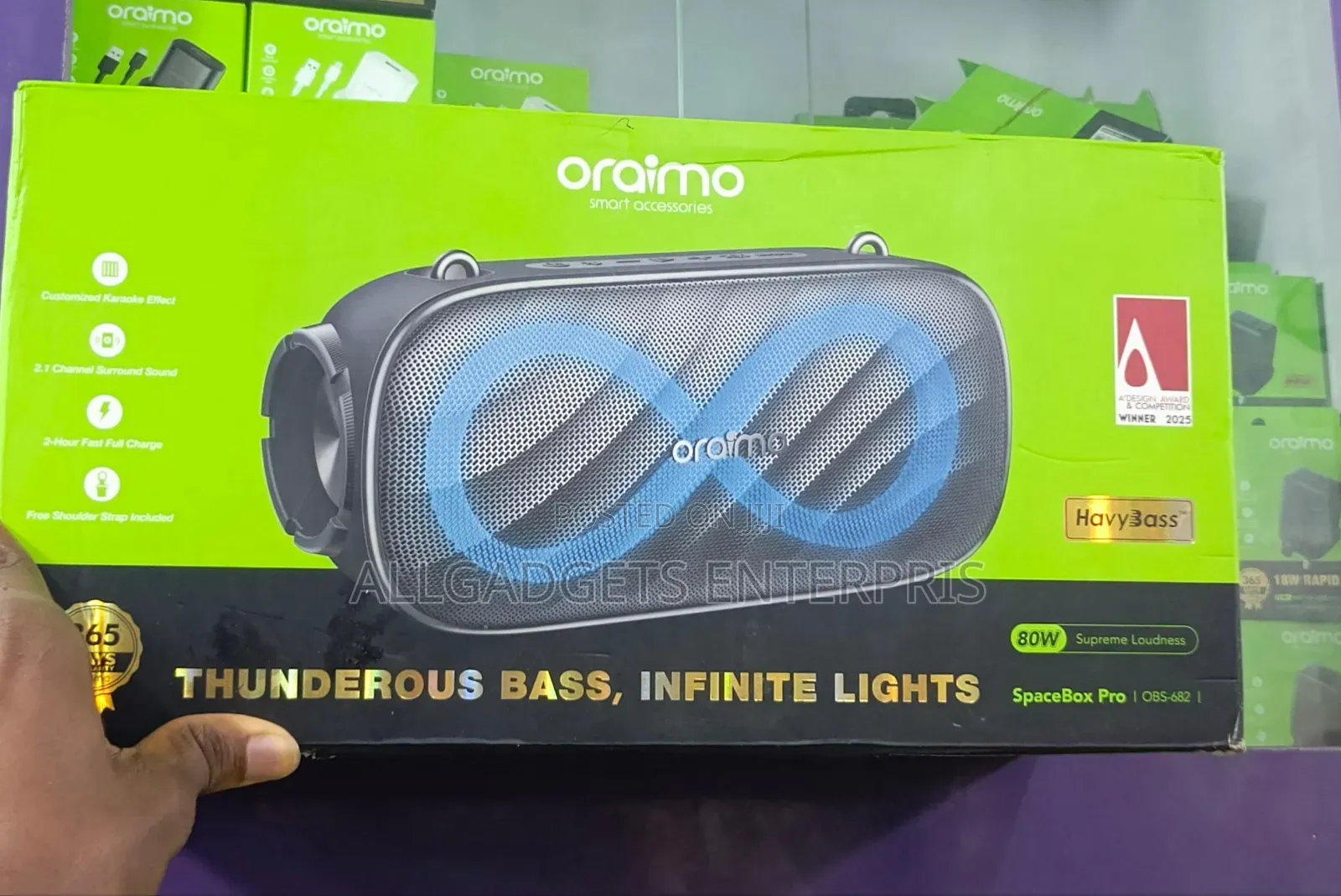 Oraimo Spacebox Pro Portable Wireless Speaker 80w Loudness