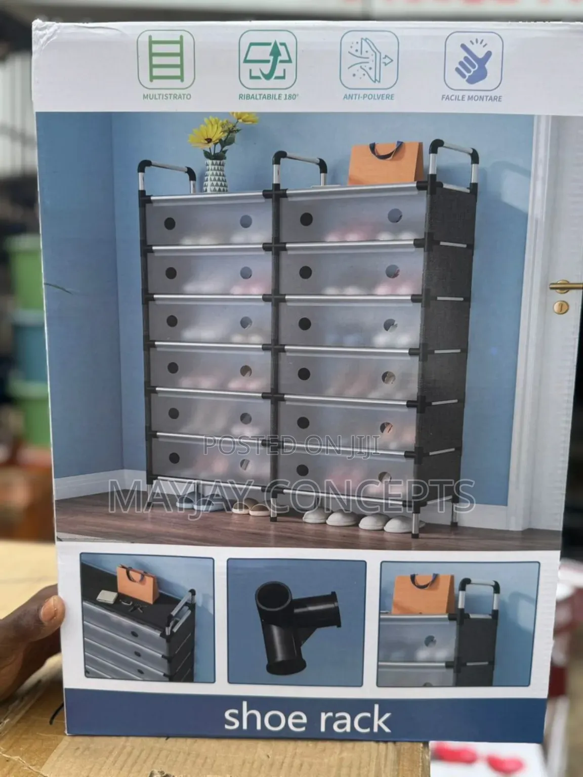 7–layer Multi Layer Dustproof Shoe Rack With Strong Steel Frame