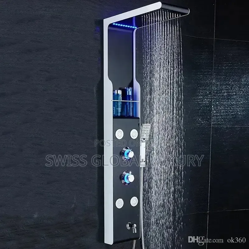 Stainless Steel Wall Mounted Shower Panel With LED Light