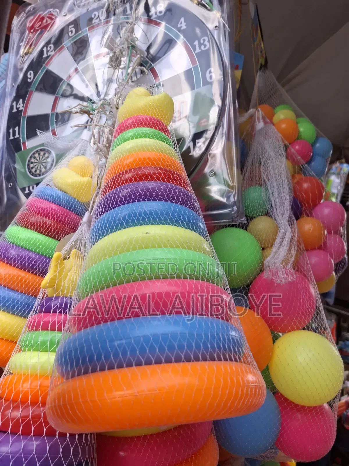 Yellow Duck Rainbow Tower Stacked Circle Toy Plastic Rainbow Circle