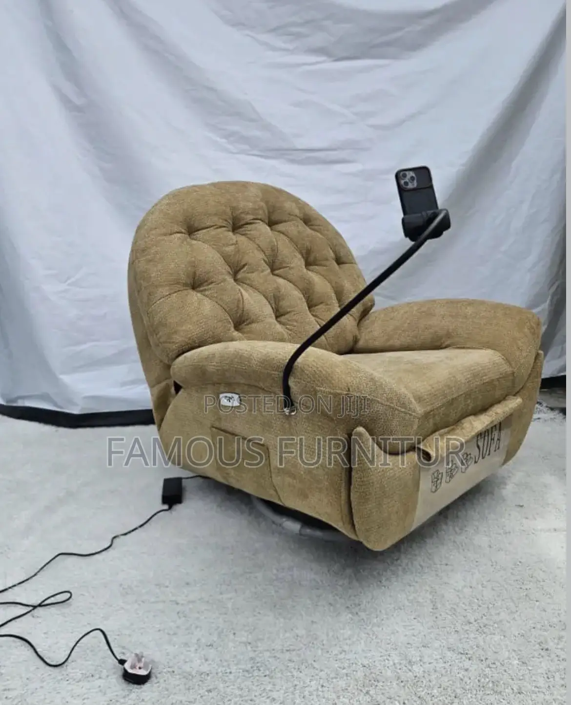 Modern Tufted Power Recliner Accent Chair