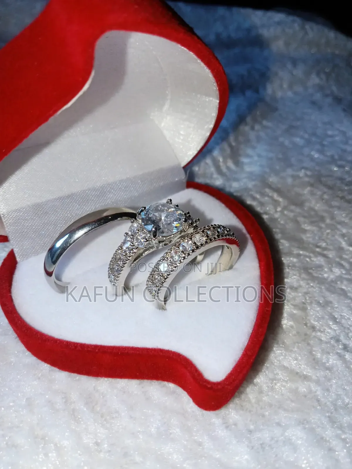 Steel and Zirconia Wedding Rings Set