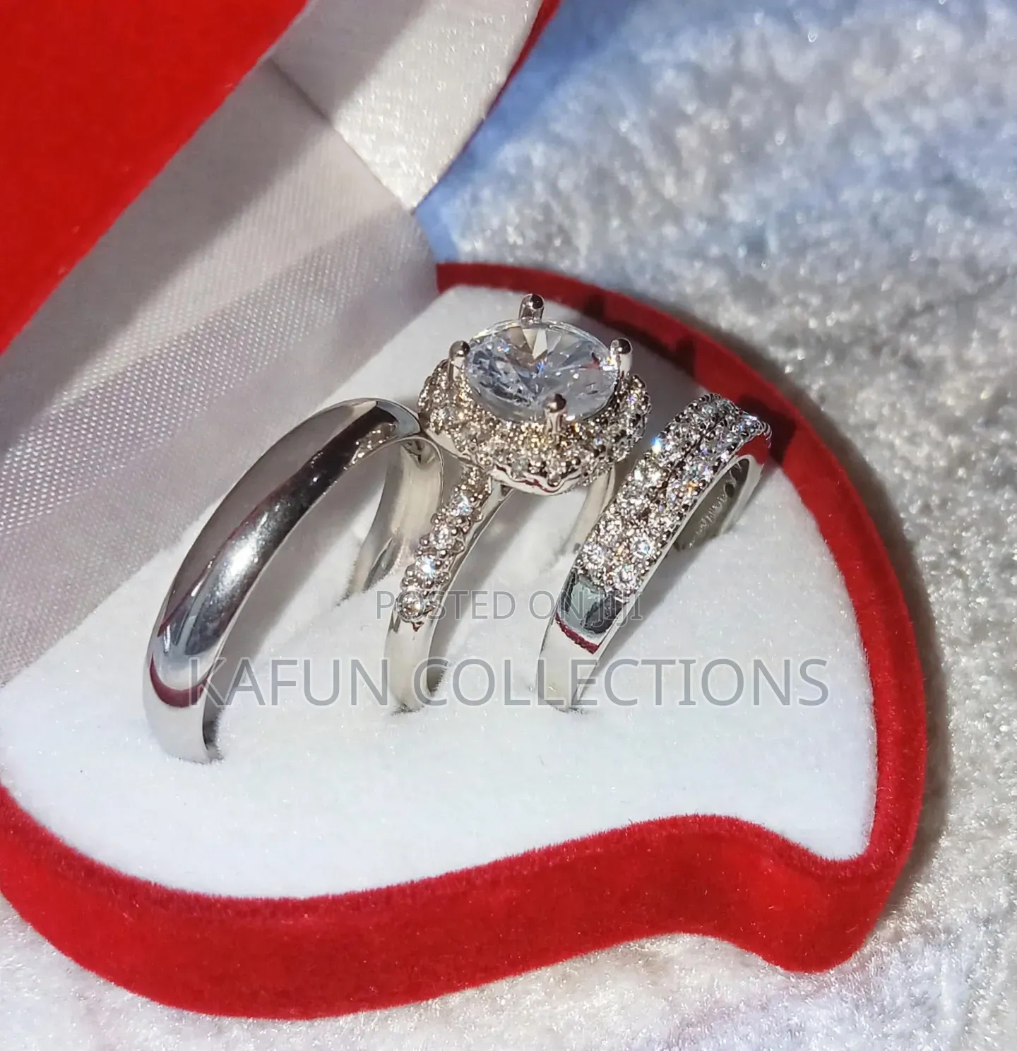Silver Wedding Ring Set