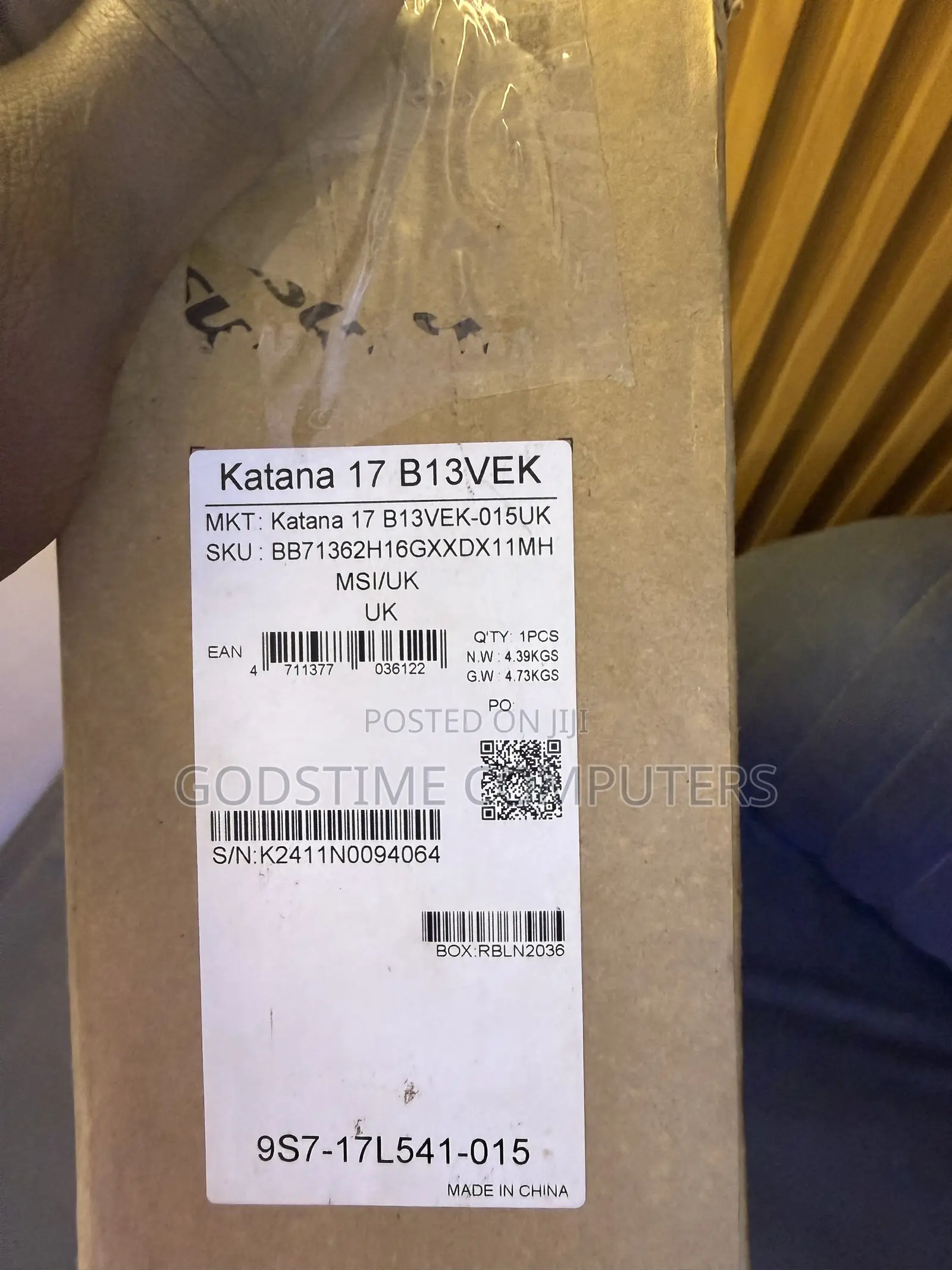 New Laptop MSI Katana 17 16GB Intel Core i7 SSD 1T