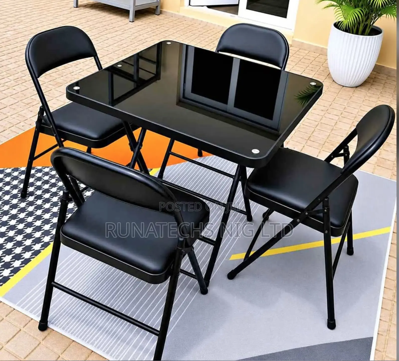 Modern Black Dining Table Set 4 Chairs Affordable Stylish