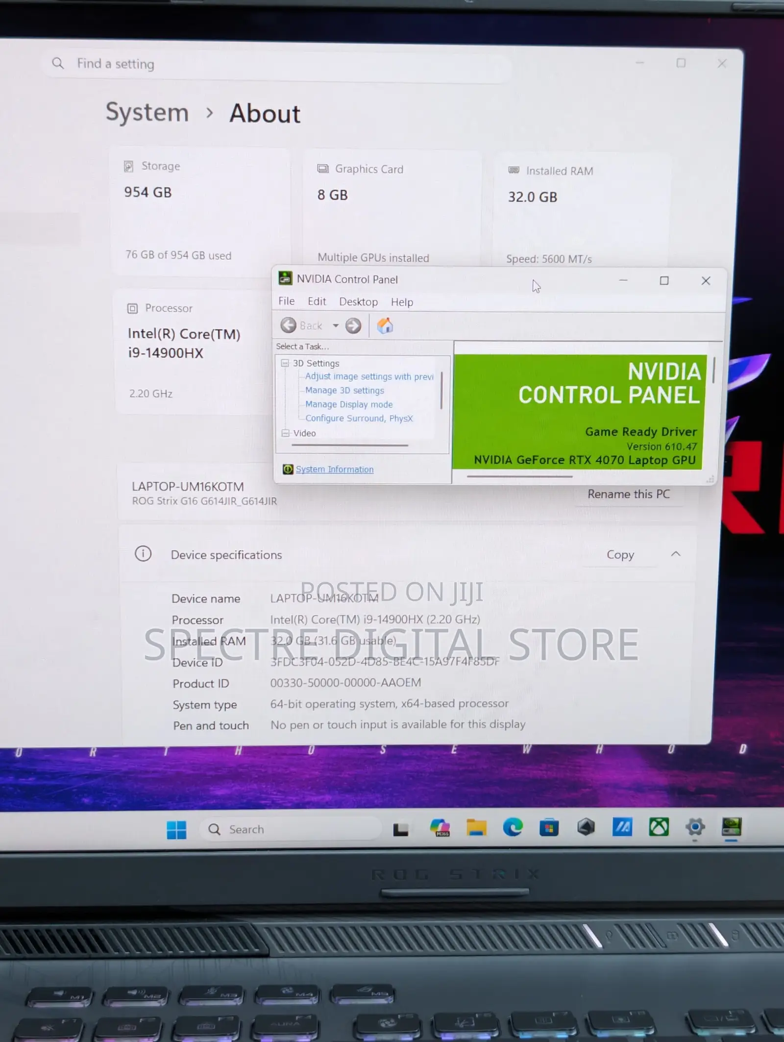 Laptop Asus ROG Strix G16 32GB Intel Core i9 SSD 1T