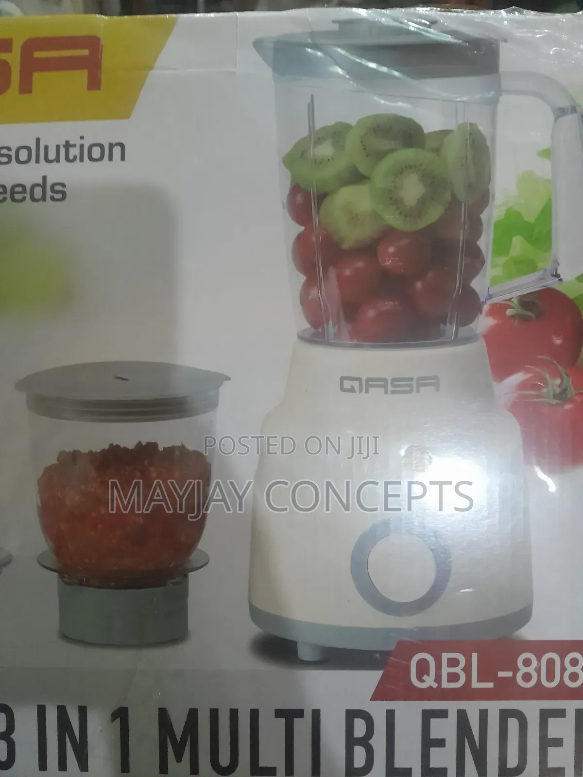 QASA QBL-8088 3-in-1 Multi Blender 600W Copper Motor 20,000RPM