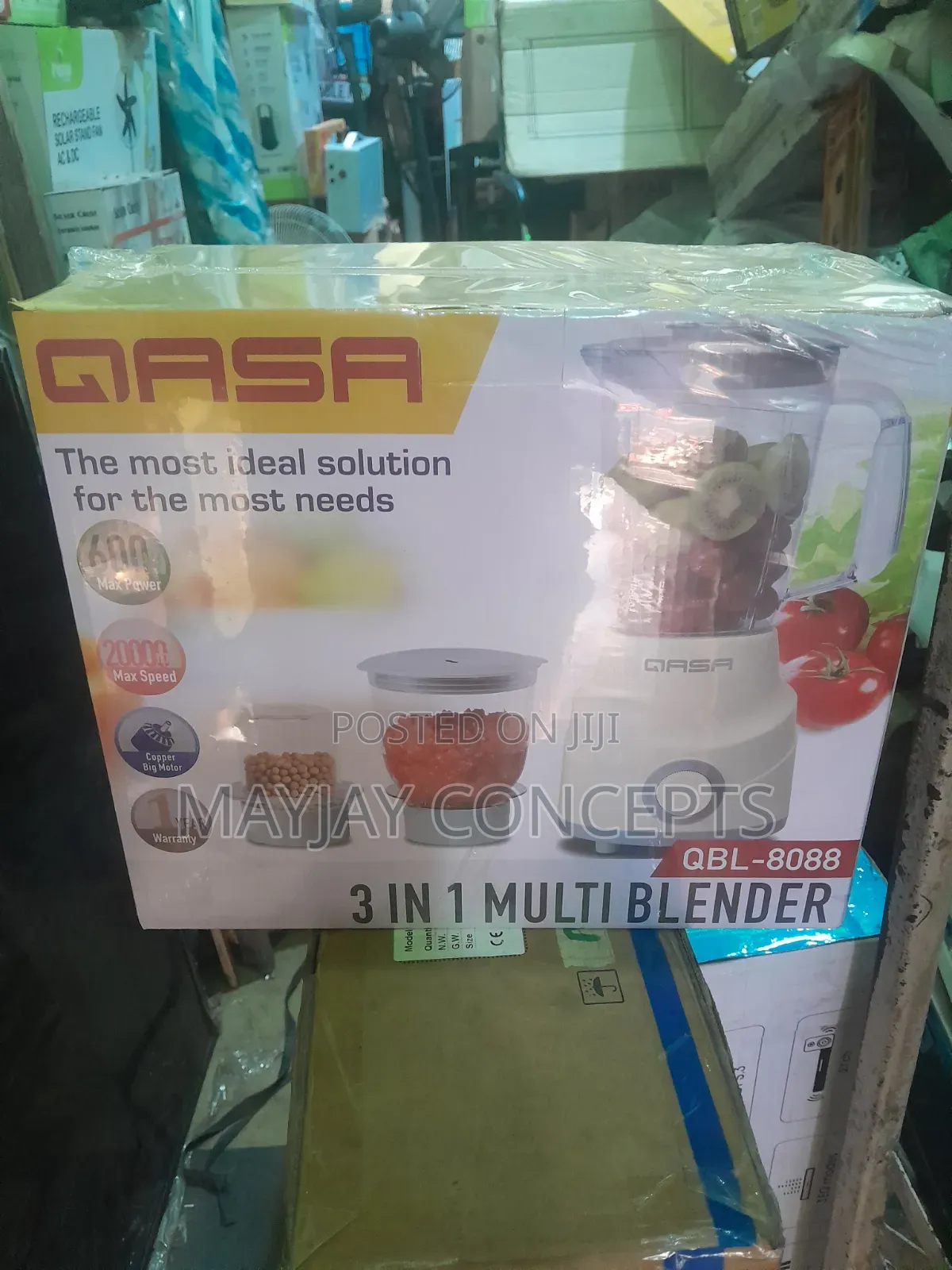 QASA QBL-8088 3-in-1 Multi Blender 600W Copper Motor 20,000RPM