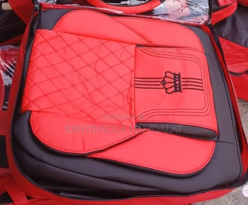 Black and Red Crown Luxury Full Cover Seat Cover