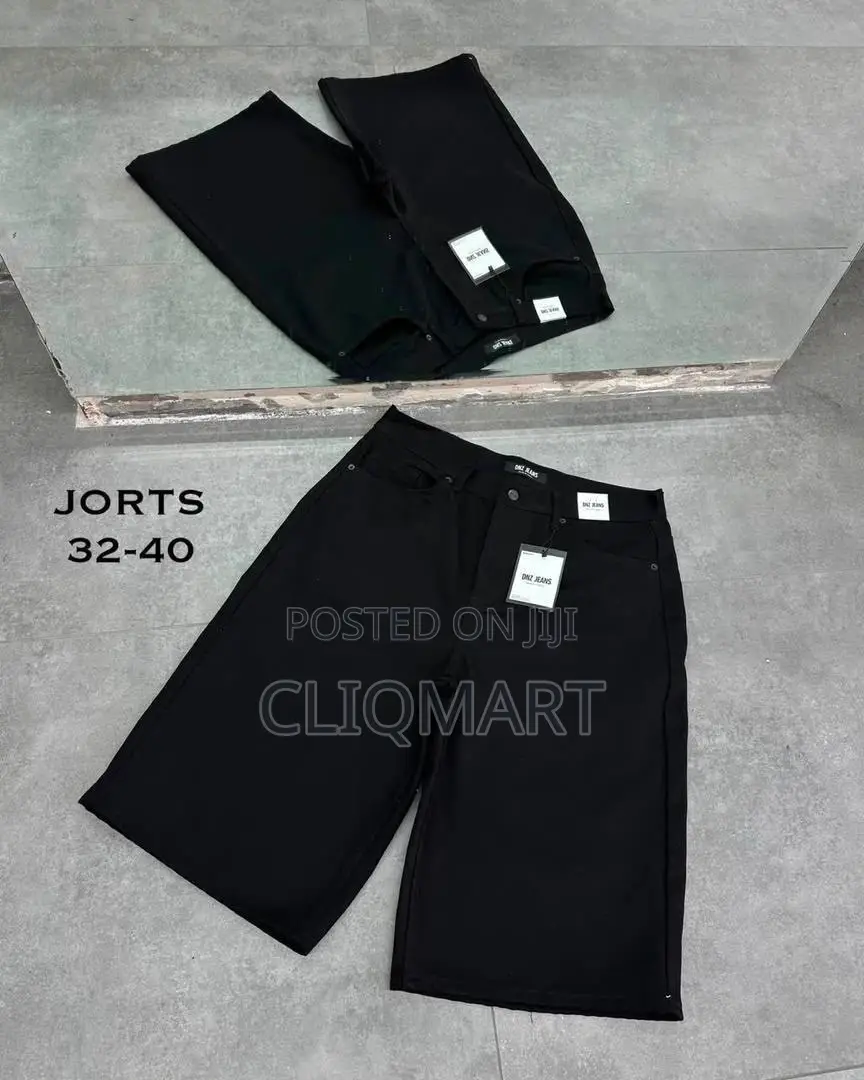 Premium Turkish Denim Jorts | Light Blue, Off-White Vintage Green