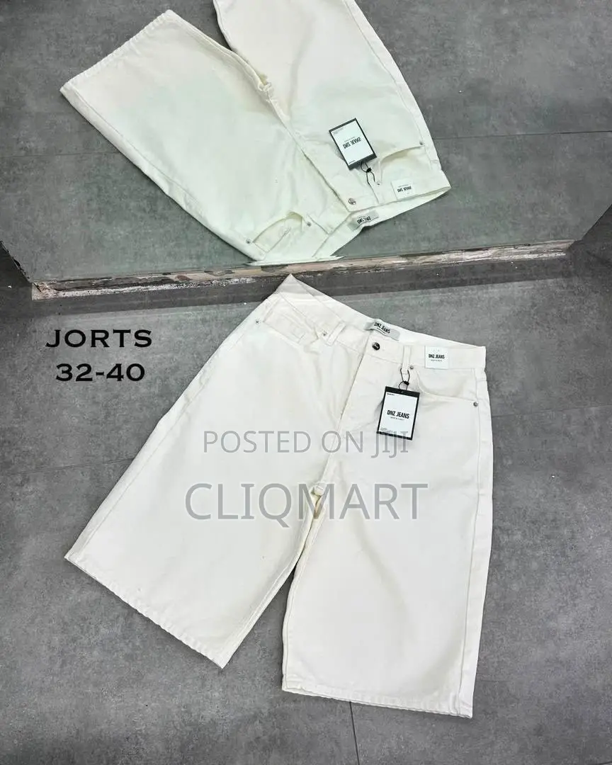 Premium Turkish Denim Jorts | Light Blue, Off-White Vintage Green