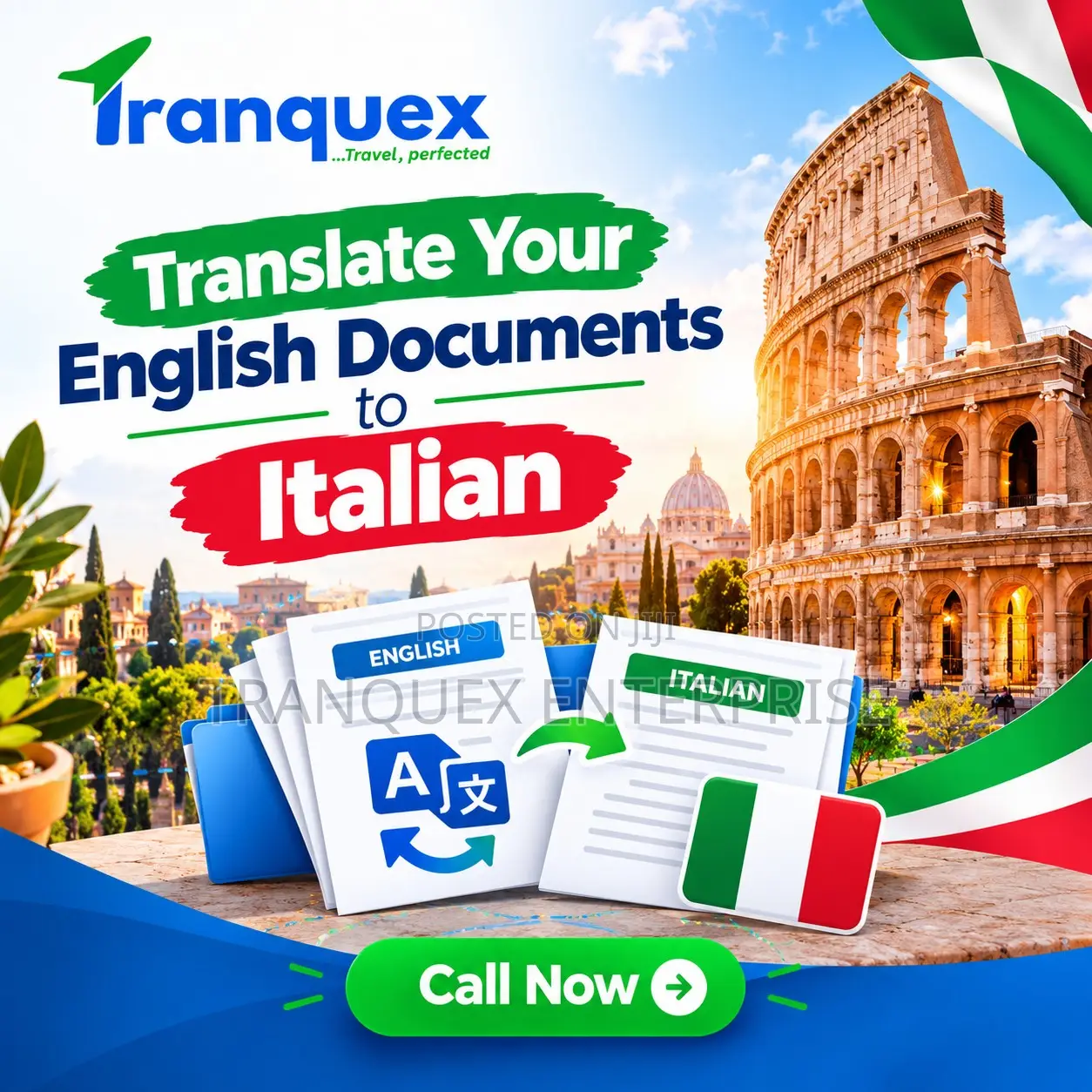 Documents Translation From English to Italian