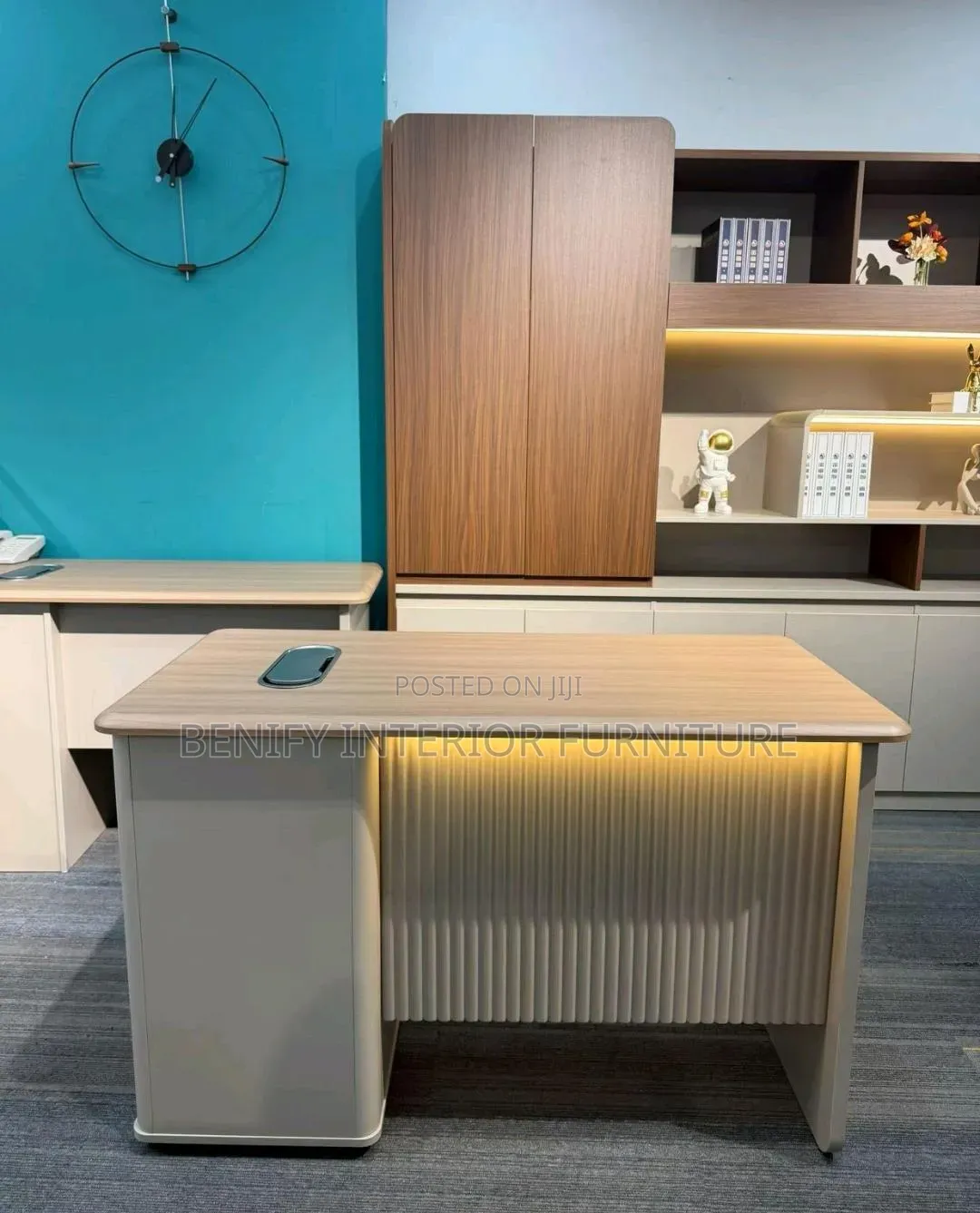 1.4 Meter Office Table With Drawers and LED