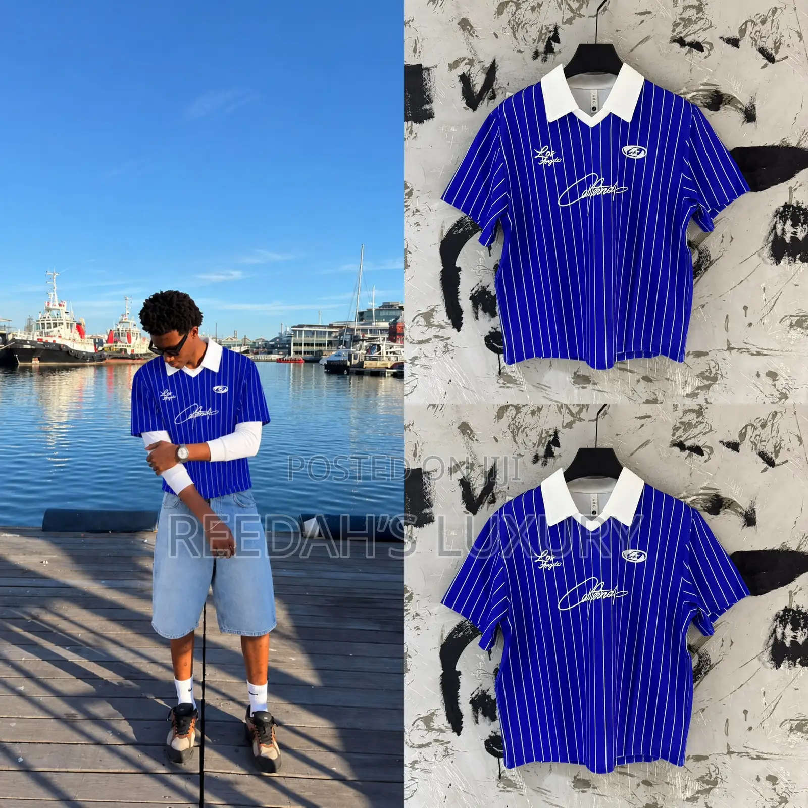 Los Angeles Vintage Striped Polo Jersey
