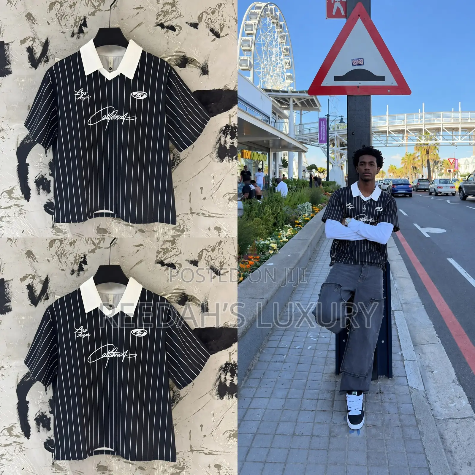 Los Angeles Vintage Striped Polo Jersey