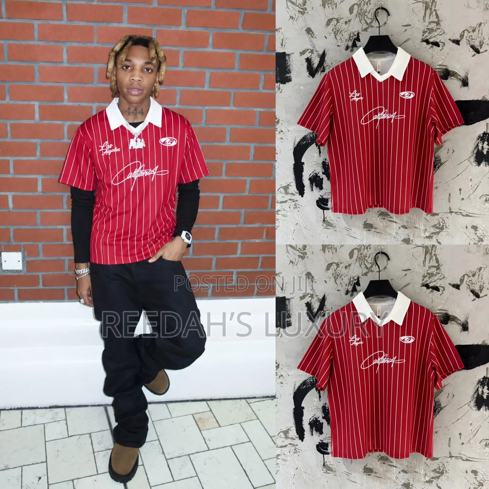 Los Angeles Vintage Striped Polo Jersey