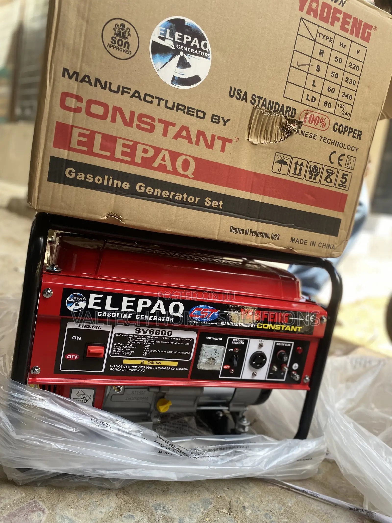 ELEPAQ 4.5KVA 100% Copper Coil Generator