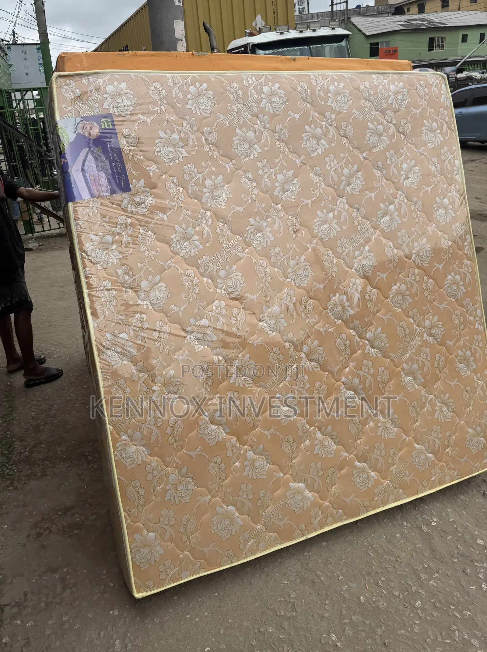 6 by 6 Upholstery Padded Bedframe/ 6 by 6 Mattress (160,000)