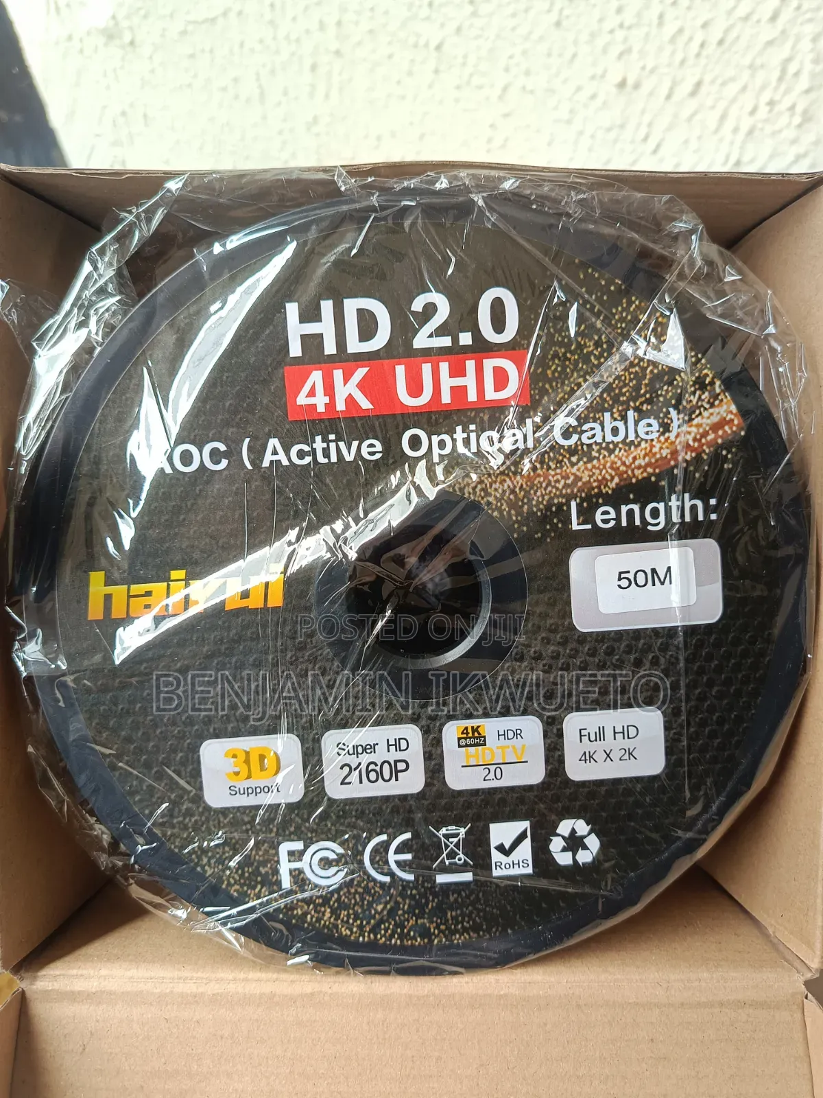 HDMI Cable (Fiber Optic) 4k (Length: 50M)