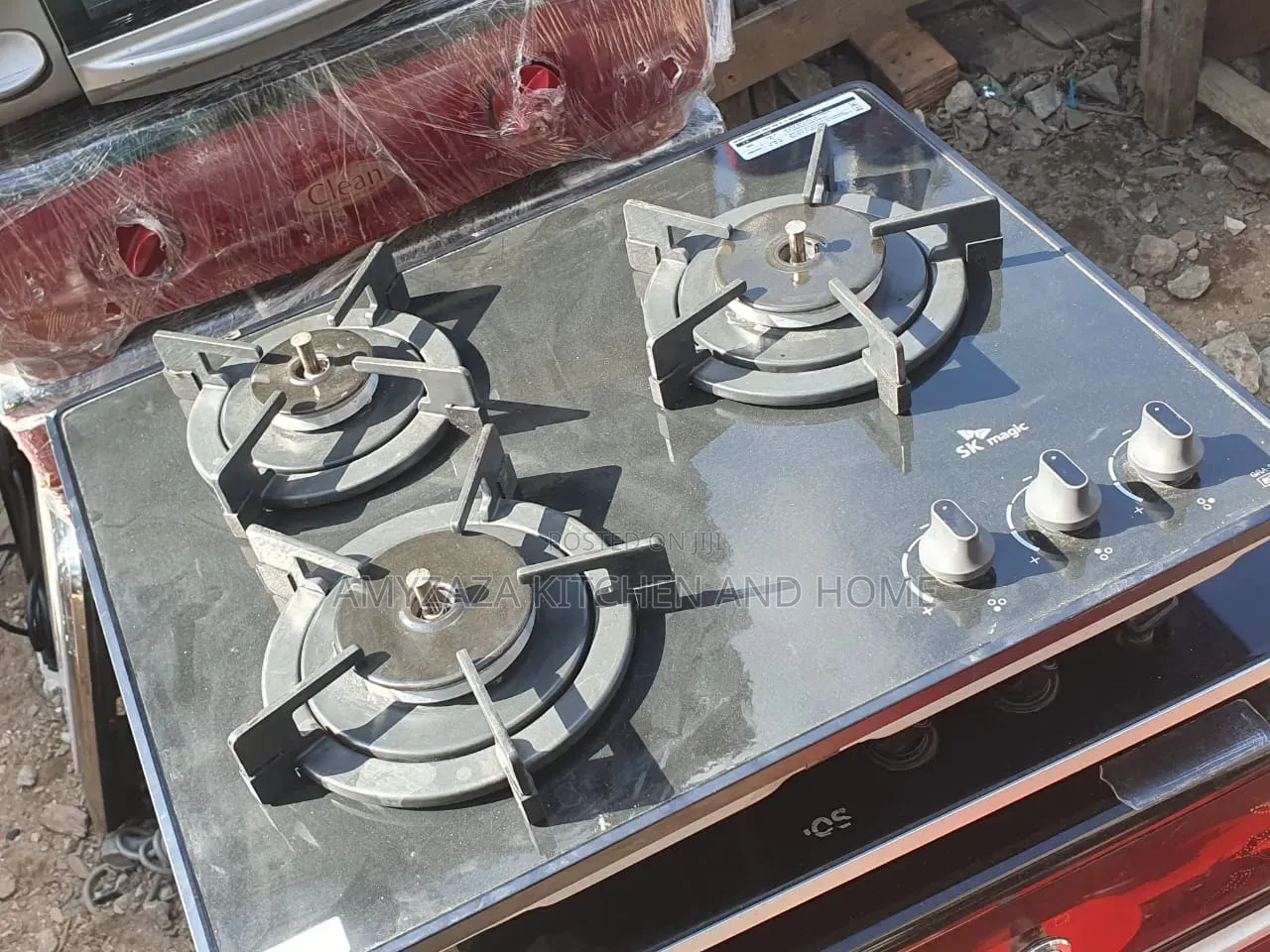 Sk Magic 3 Burner Built in Glass Gas Hob/Table Top Cooker