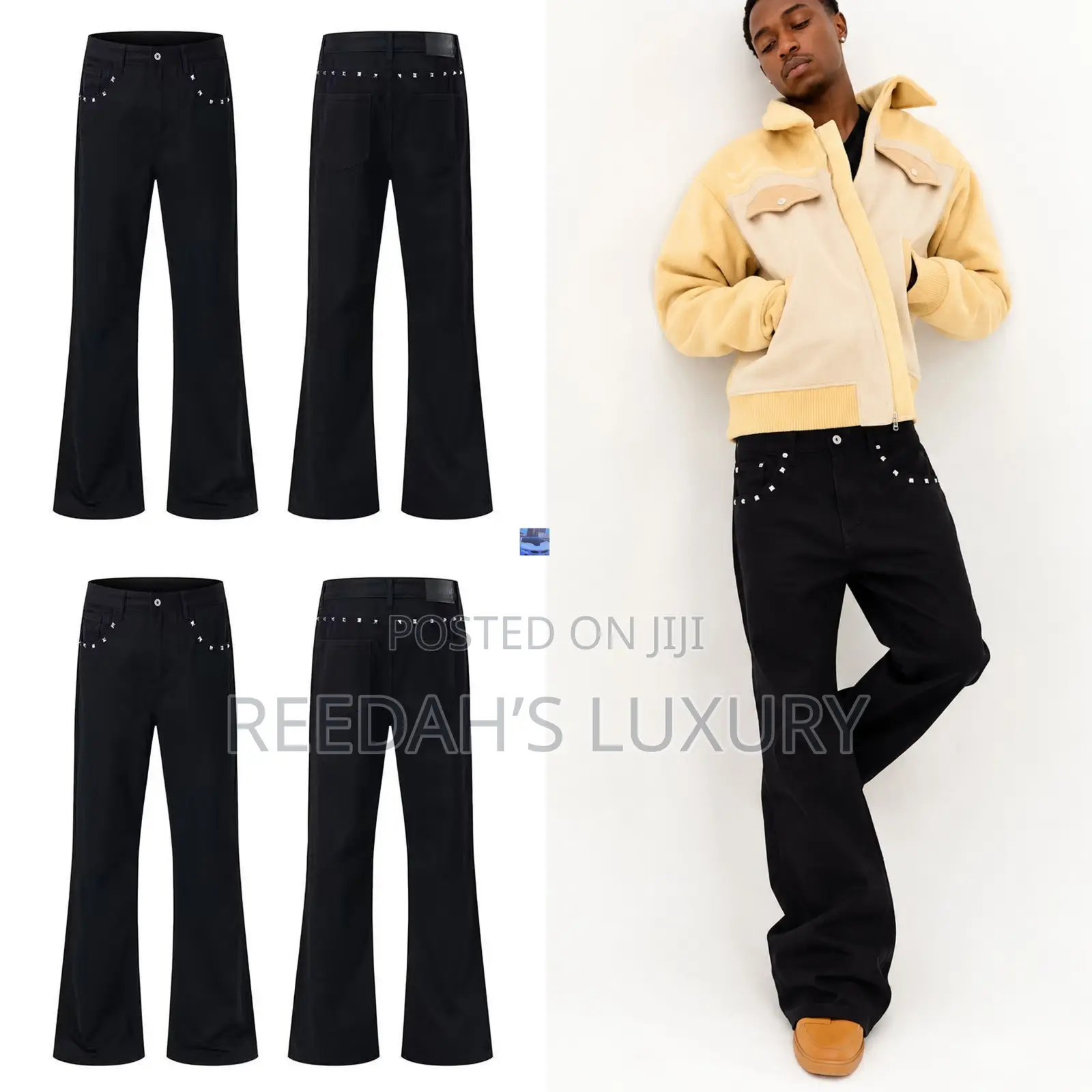 Premium Studded Flared Jeans