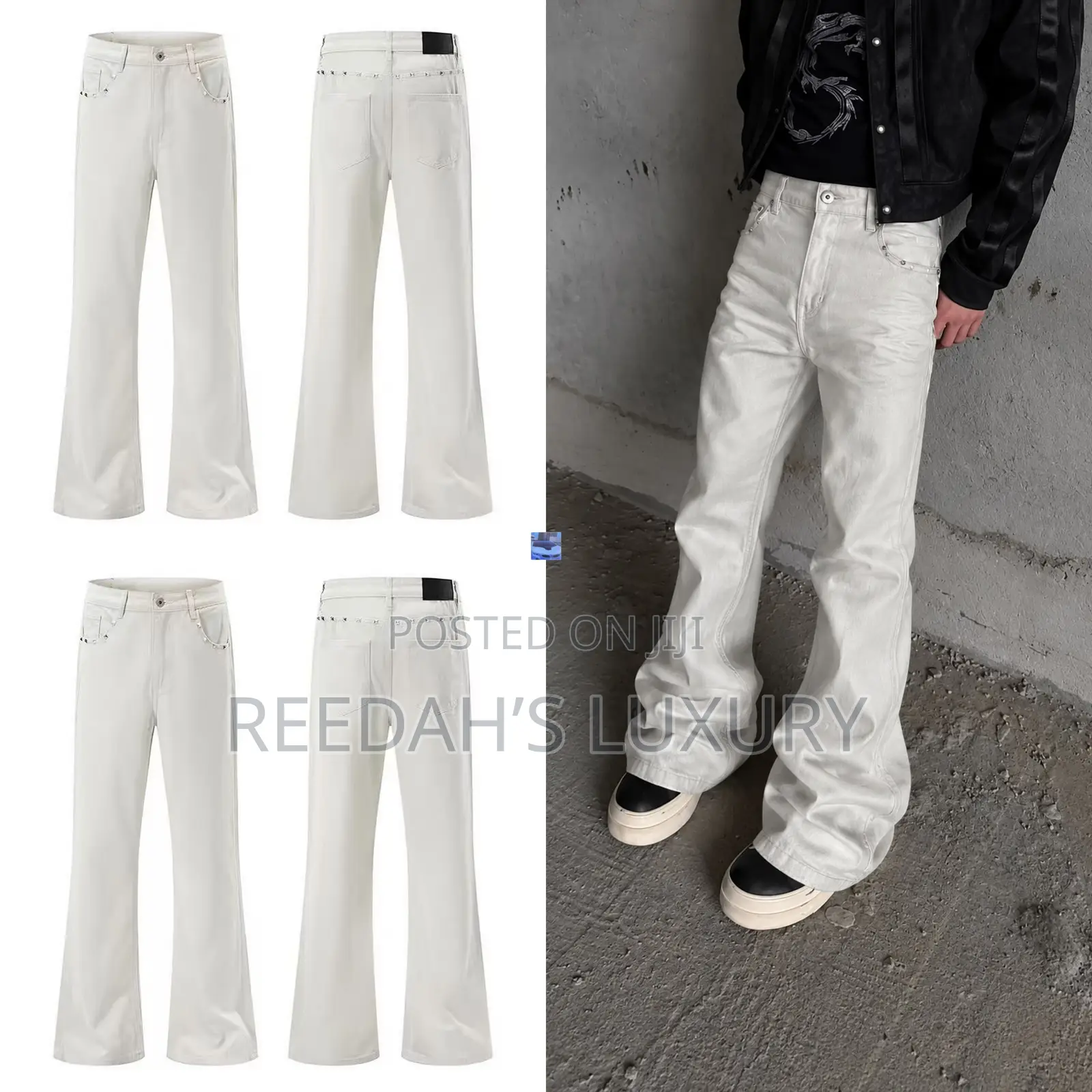 Premium Studded Flared Jeans