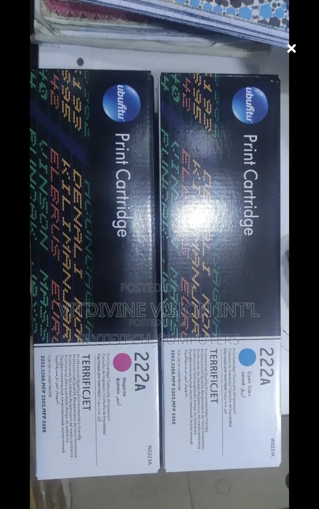 UBUNTU 222A Toner Black,Cyan,yellow,magenta