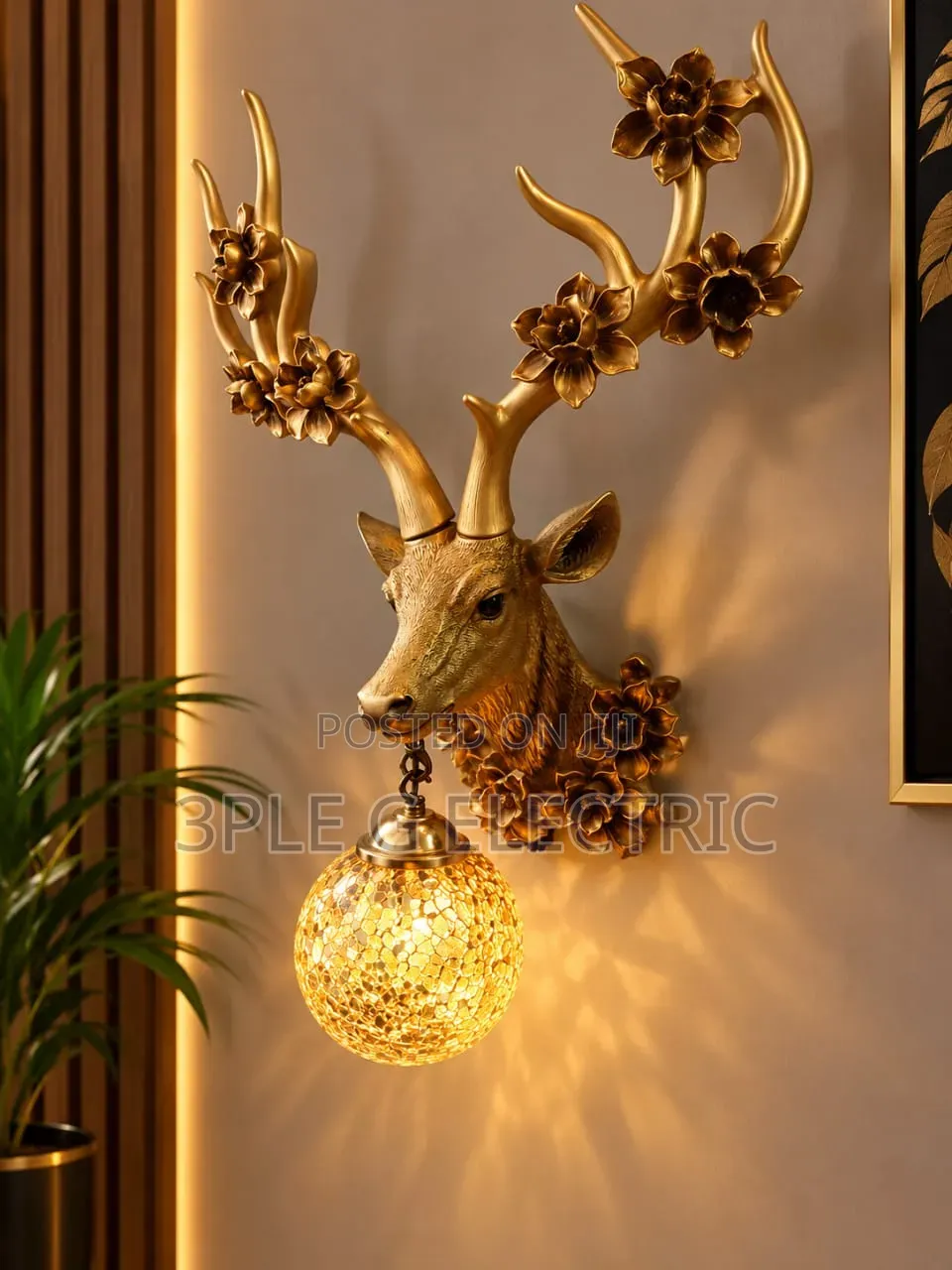 Modern Gold Deer Wall Light – Luxury Home Decoration