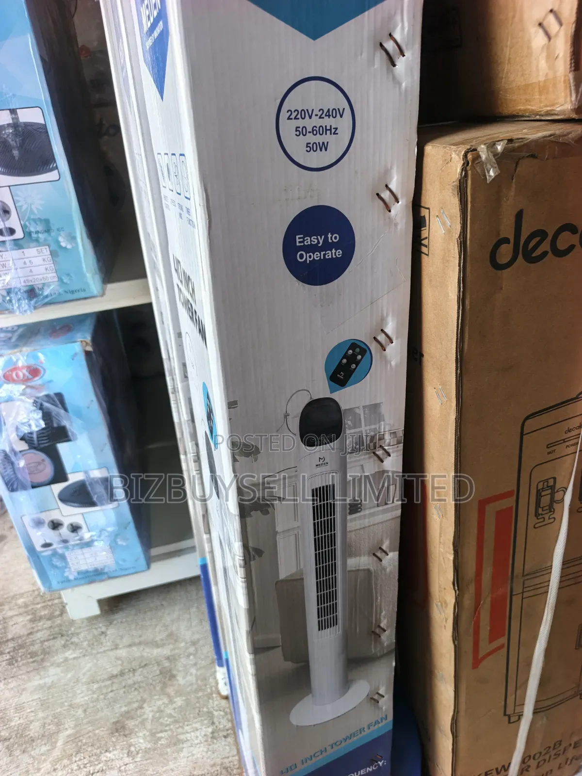 40 Inches Meden Tower Fan With Remote Control, 3 Speed Settings.
