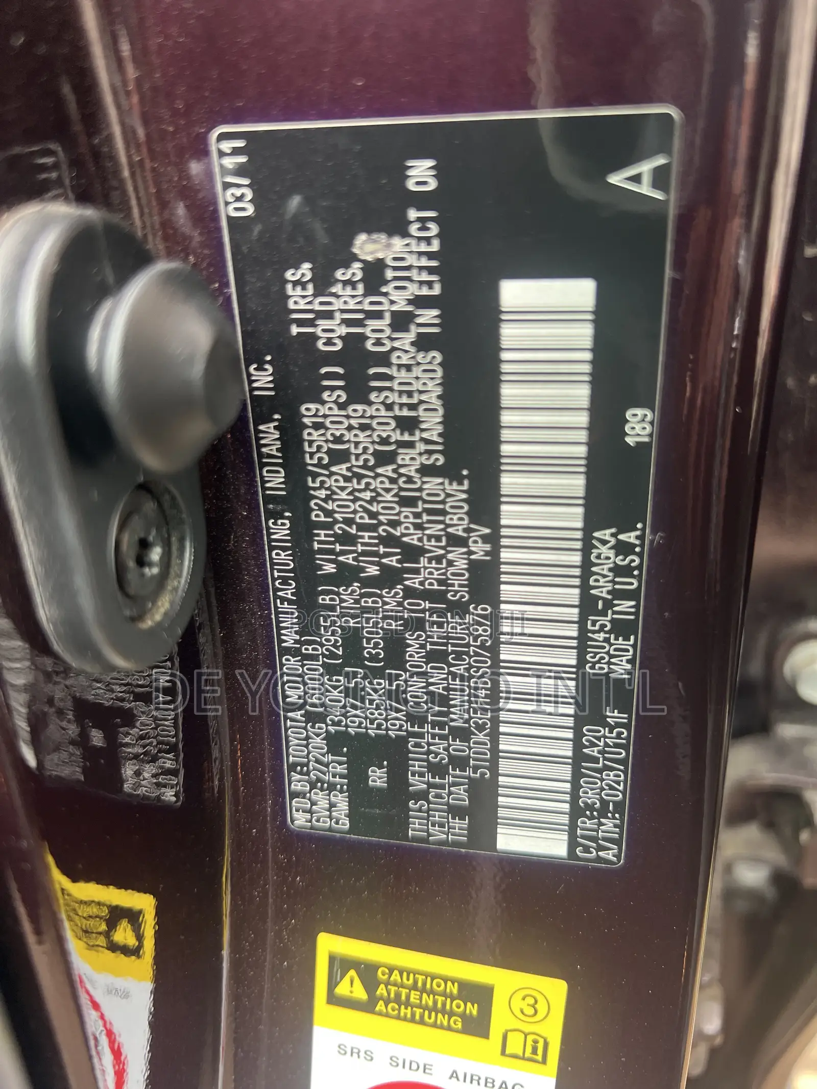 Toyota Highlander Limited 2011 Burgundy